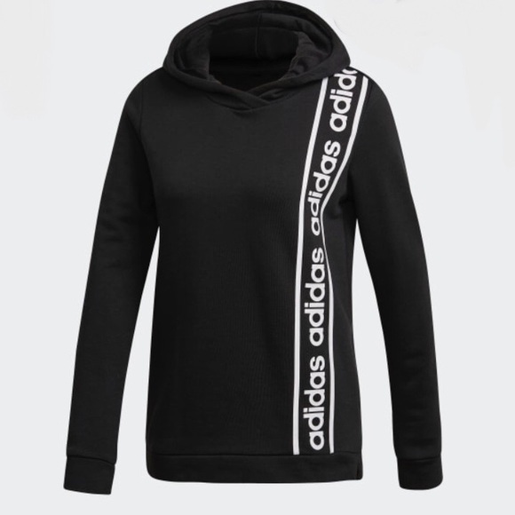 adidas Tops - Adidas Black Hoodie with Front Logo